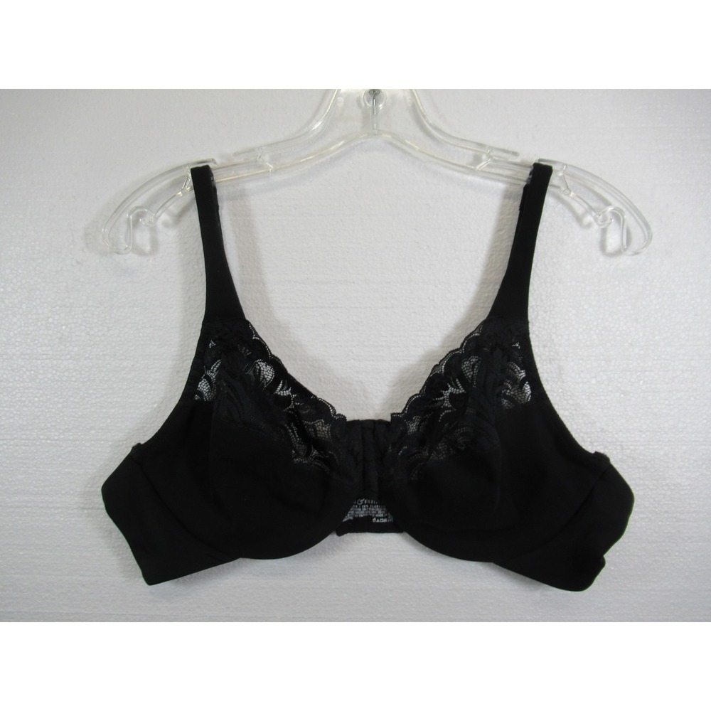Vtg 90s Gilligan & O'Malley Ultimate Unlined Satin Lace Bra 40C Black Underwire